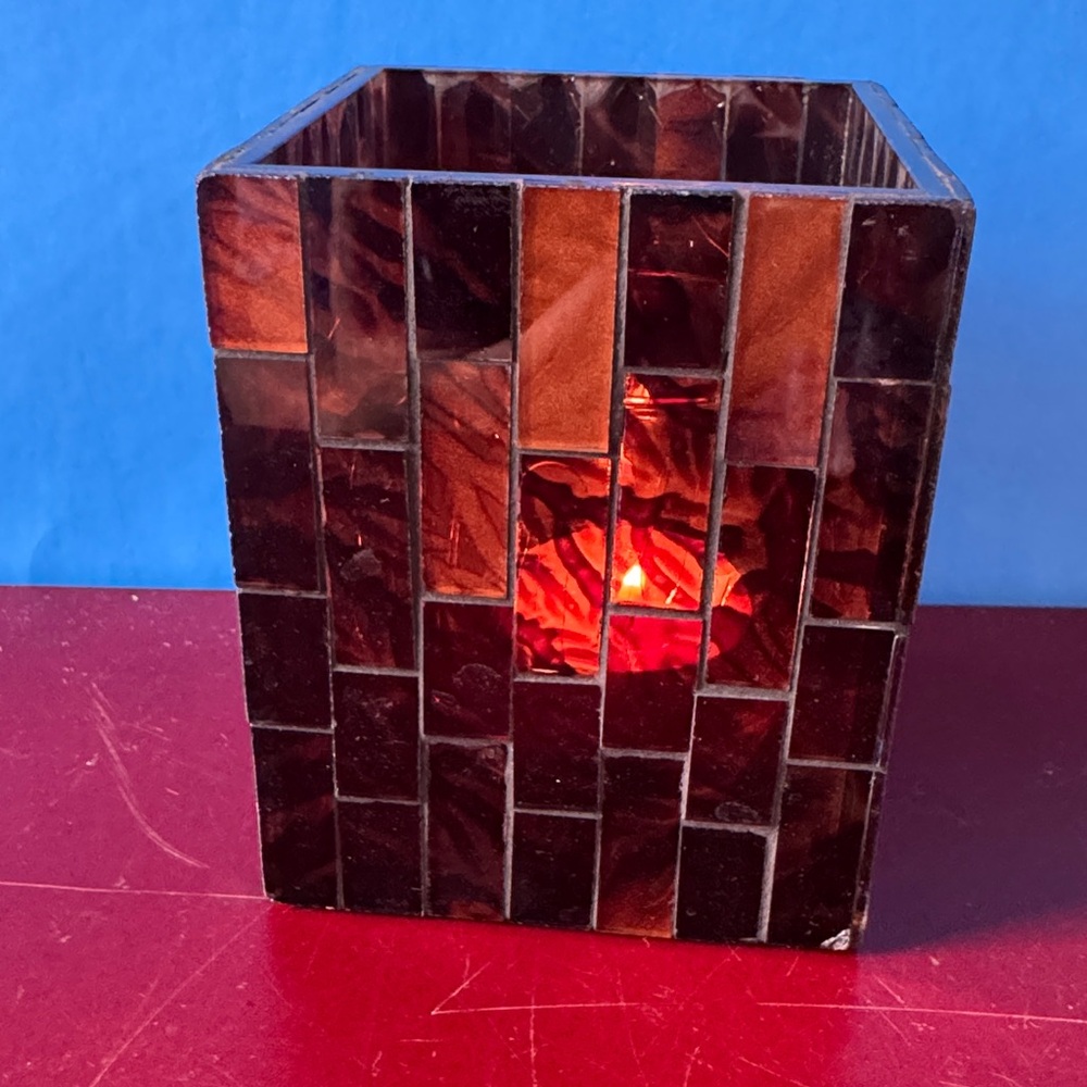 RETIRED - PartyLite GLOBAL AMBIANCE MINI 4” Mosaic Tealight Holder - Picture 4 of 8